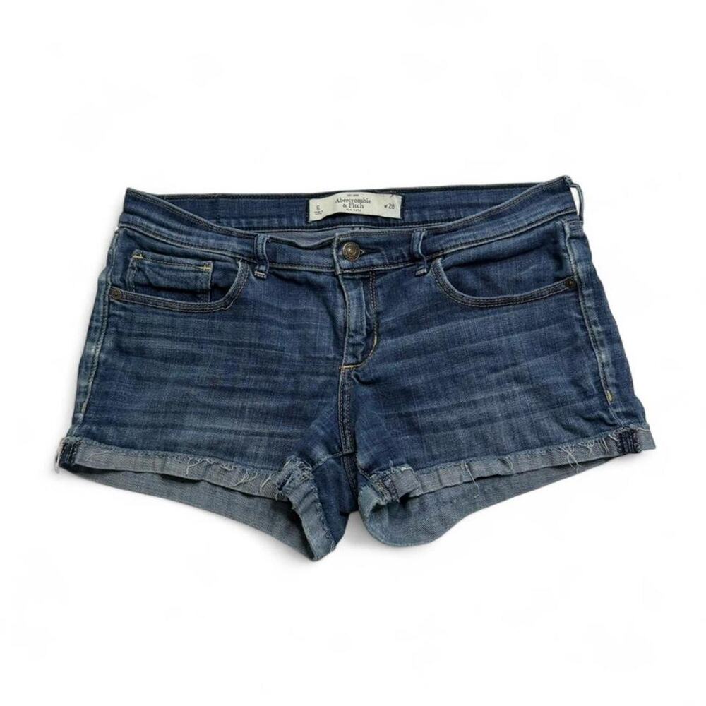 Abercrombie & Fitch navy denim shorts Size 6 Waist 28”